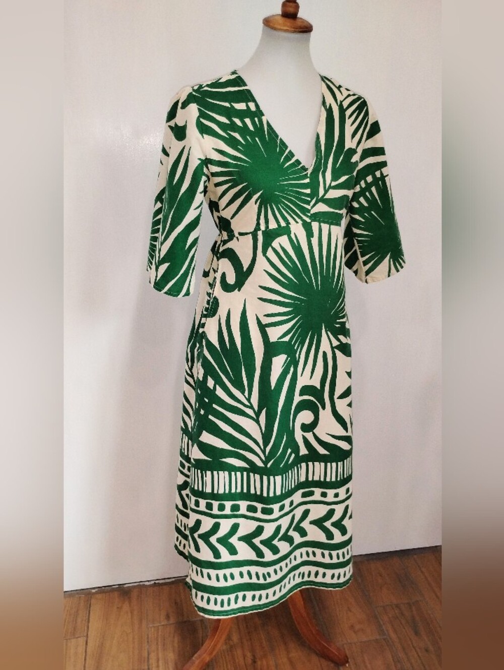 EMPIRE STYLE TROPICAL LINEN DRESS